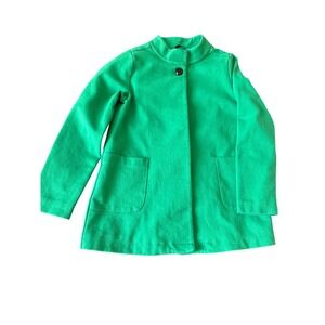 Gymboree Girl Fancy Dalmatian Green‎ Ponte Coat Jacket Button Up Size M 7-8